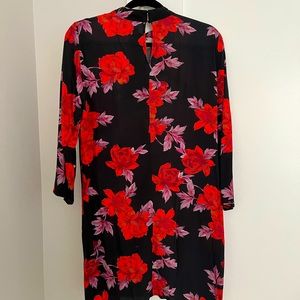 Zara Floral Print Long Sleeve Dress Small (Zara Premium Denim Collection)